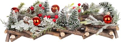 Wreath MagicHome Christmas, Advent, silver, 36 x 13 x 12 cm