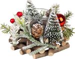 Wreath MagicHome Christmas, Advent, silver, 13 x 11 cm