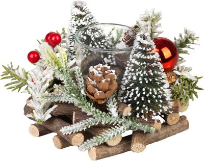 Wreath MagicHome Christmas, Advent, silver, 13 x 11 cm