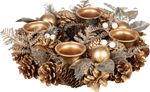 Veniec MagicHome Vianoce, adventný, zlatý, 30 cm
