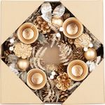 Veniec MagicHome Vianoce, adventný, zlatý, 30 cm