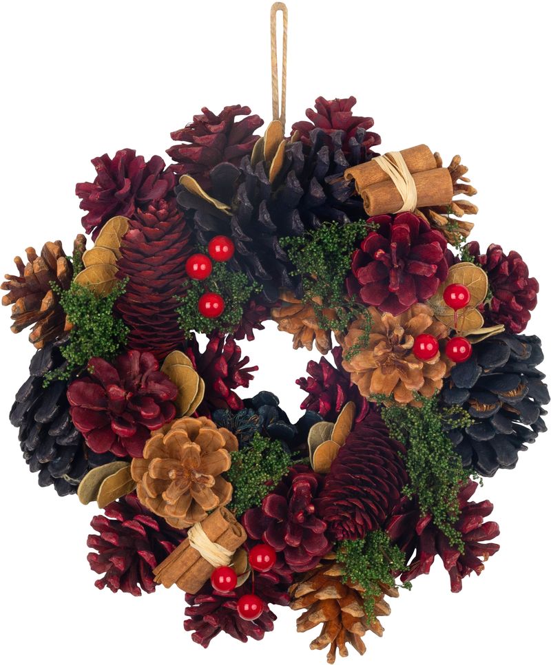 Veniec MagicHome Vianoce, závesný, modro-červený, 24 cm