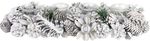 Wreath MagicHome Christmas, Advent, silver, 50 x 16 x 9 cm