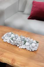 Wreath MagicHome Christmas, Advent, silver, 50 x 16 x 9 cm