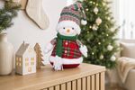 Decoration MagicHome Christmas, snowman, textile, 20x13x28cm