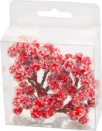 Dekorácia MagicHome Vianoce, bobule, zasnežené, červené, 9x9x4 cm, bal. 9ks