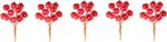 Decoration MagicHome Christmas, berries, red, 9x9x4 cm, pack. 7pcs