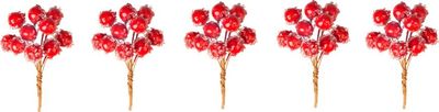 Decoration MagicHome Christmas, berries, red, 9x9x4 cm, pack. 7pcs
