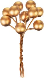 Decoration MagicHome Christmas, berries, gold, 9x9x4 cm, pack. 9pcs