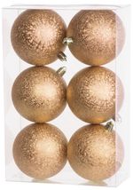 Balls MagicHome Christmas, 6 pcs, champagne, for Christmas tree, 8 cm