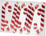 Decoration MagicHome Christmas, Christmas Lollipop, white-red, 12.5 cm, pack 6 pcs