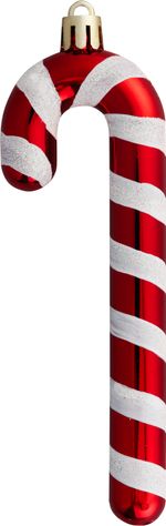 Dísz MagicHome karácsonyi, Karácsonyi nyalóka, fehér-piros, 12,5 cm, csomag 6 db