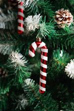 Decoration MagicHome Christmas, Christmas Lollipop, white-red, 12.5 cm, pack 6 pcs