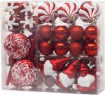 Baubles MagicHome Christmas, set, 47 pcs, red, mix, for Christmas tree