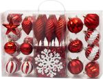 Balls MagicHome Christmas, set, 39 pcs, red, mix, for Christmas tree