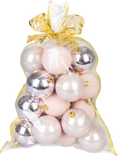Baubles MagicHome Christmas, set, 20 pcs, silver, for Christmas tree, 6 cm