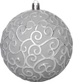 Baubles MagicHome Christmas, set, 3 pcs, silver, for Christmas tree, 10 cm