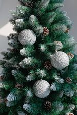 Baubles MagicHome Christmas, set, 3 pcs, silver, for Christmas tree, 10 cm