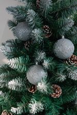 Baubles MagicHome Christmas, set, 3 pcs, silver, for Christmas tree, 8 cm