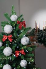 Balls MagicHome Christmas, set, 3 pcs, silver, for Christmas tree, 8 cm
