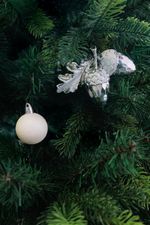 Baubles MagicHome Christmas, set, 21 pcs, white-silver, mix, for Christmas tree
