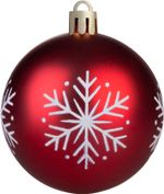 Gule MagicHome Vianoce, 12 ks, 6 cm, červené s bielym ornamentom, na vianočný stromček