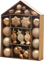 Gömbök MagicHome Karácsony, készlet, 32 db, bronz, vegyes, karácsonyfára