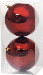 Baubles MagicHome Vianoce, 2 pcs, red, for Christmas tree, 12 cm