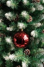 Baubles MagicHome Vianoce, 2 pcs, red, for Christmas tree, 12 cm