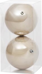 Gömbök MagicHome Karácsony, 2 db, bézs, karácsonyfára, 12 cm