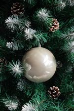 Balls MagicHome Christmas, 2 pcs, beige, for Christmas tree, 12 cm