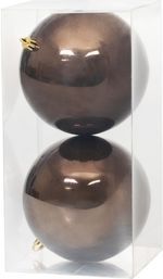 Gömbök MagicHome Karácsony, 2 db, barna, karácsonyfára, 12 cm