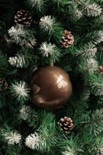 Gömbök MagicHome Karácsony, 2 db, barna, karácsonyfára, 12 cm