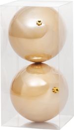 Baubles MagicHome Vianoce, 2 pcs, gray-beige, for Christmas tree, 12 cm