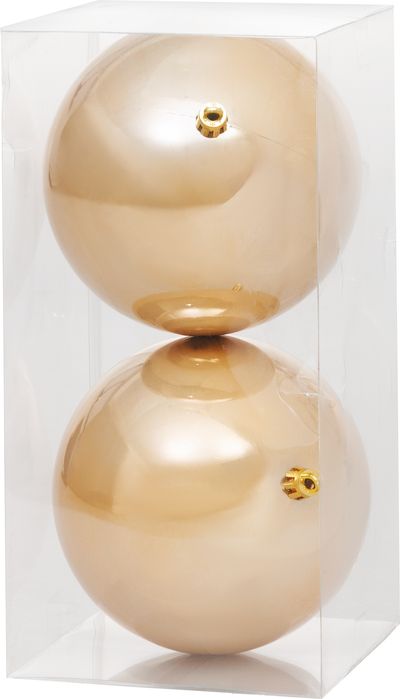 Baubles MagicHome Vianoce, 2 pcs, gray-beige, for Christmas tree, 12 cm