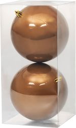 Baubles MagicHome Vianoce, 2 pcs, brown, for Christmas tree, 12 cm