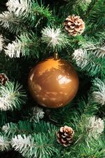 Baubles MagicHome Vianoce, 2 pcs, brown, for Christmas tree, 12 cm