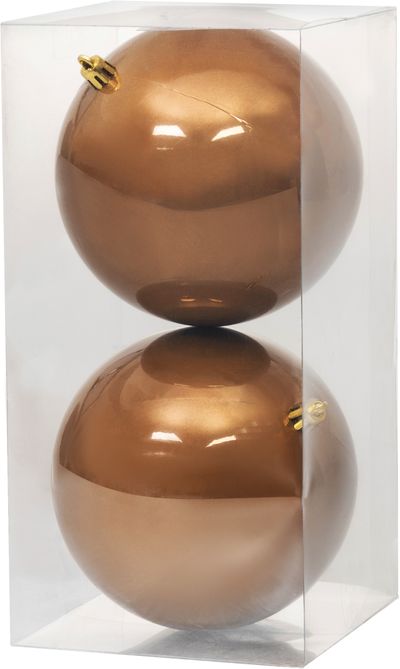 Baubles MagicHome Vianoce, 2 pcs, brown, for Christmas tree, 12 cm