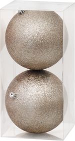 Balls MagicHome Christmas, 2 pcs, beige, for Christmas tree, 12 cm