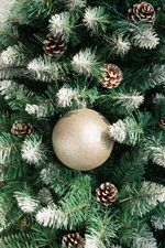 Balls MagicHome Christmas, 2 pcs, beige, for Christmas tree, 12 cm