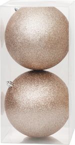 Balls MagicHome Christmas, 2 pcs, champagne, for Christmas tree, 12 cm