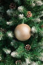Baubles MagicHome Vianoce, 2 pcs, brown, for Christmas tree, 12 cm