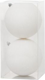 Baubles MagicHome Vianoce, 2 pcs, white, for Christmas tree, 12 cm