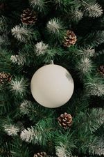 Baubles MagicHome Vianoce, 2 pcs, white, for Christmas tree, 12 cm