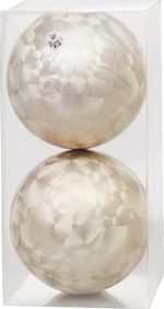 Gömbök MagicHome Karácsony, 2 db, bézs, karácsonyfára, 12 cm