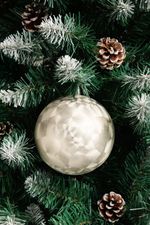 Balls MagicHome Christmas, 2 pcs, beige, for Christmas tree, 12 cm