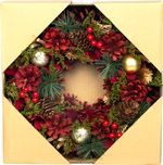 Wreath MagicHome Christmas, hanging, with berries, 30x30x8 cm