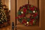 Wreath MagicHome Christmas, hanging, with berries, 30x30x8 cm