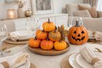 Decoration MagicHome Nature, pumpkins, leaves, in a net, pack. 9pcs