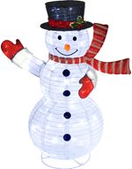 Decoration MagicHome Christmas, snowman, metal/textile, 120x white LED, timer, 55.8x82x121 cm